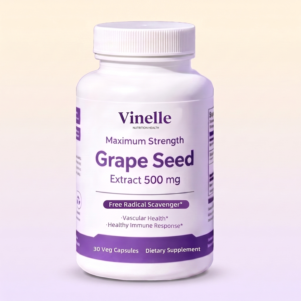 Vinelle Grape Seed Extract, 30 veg capsules, 30 day supply